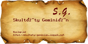 Skultéty Geminián névjegykártya